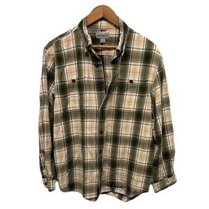 Carhartt Mens Relaxed Fit Plaid Flannel Button Down Shirt OUTDOOR Size Large
